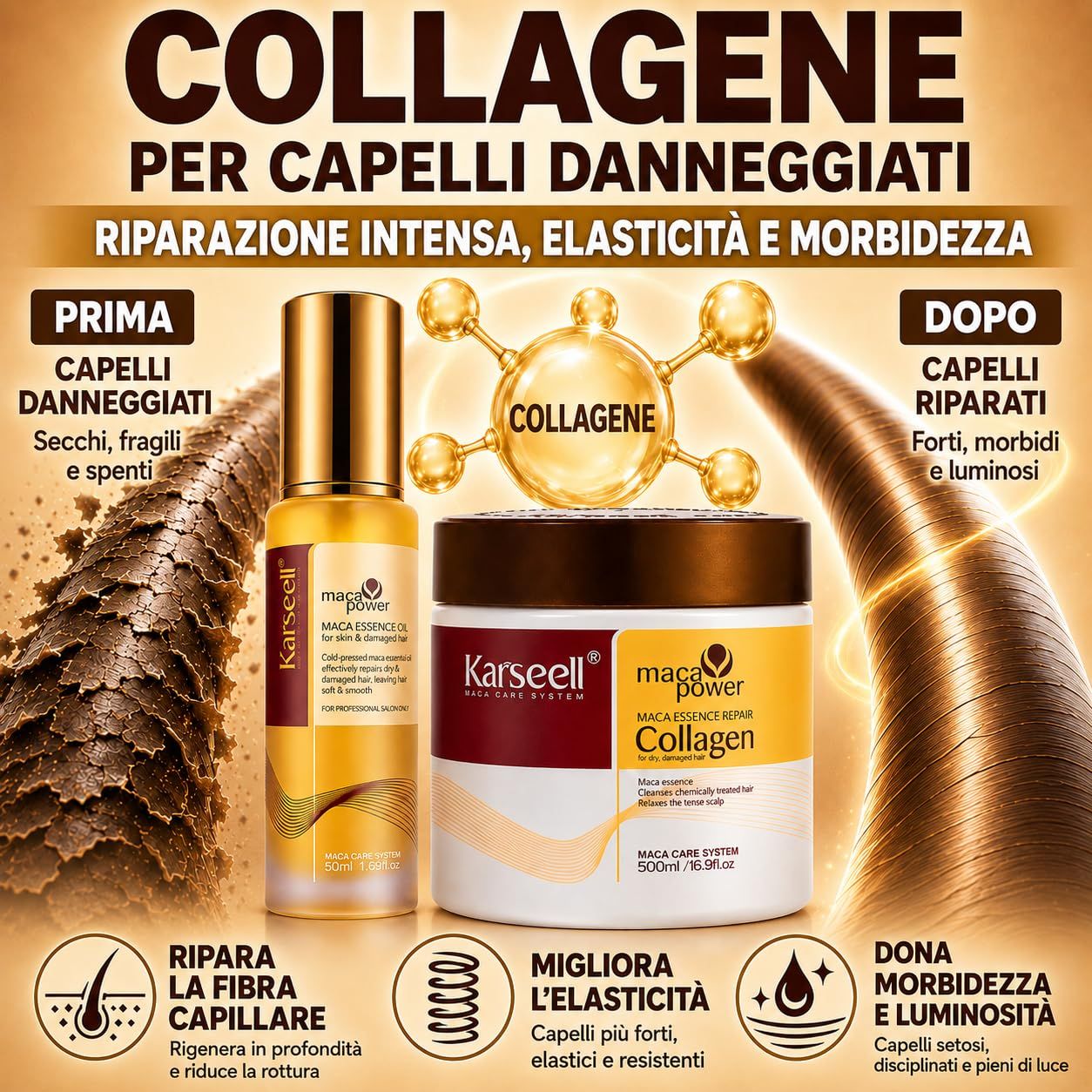 KARSEELL Haarpflege-Set: Kollagen-Haarmaske + Arganöl-Serum
