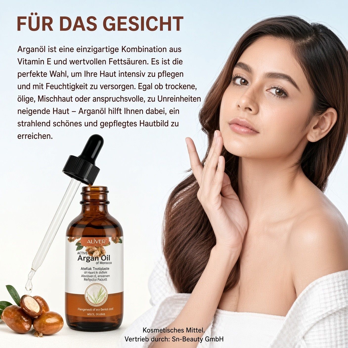ALIVER Haaröl Arganöl Gesicht Haut Haar Nagel Pflege Vegan