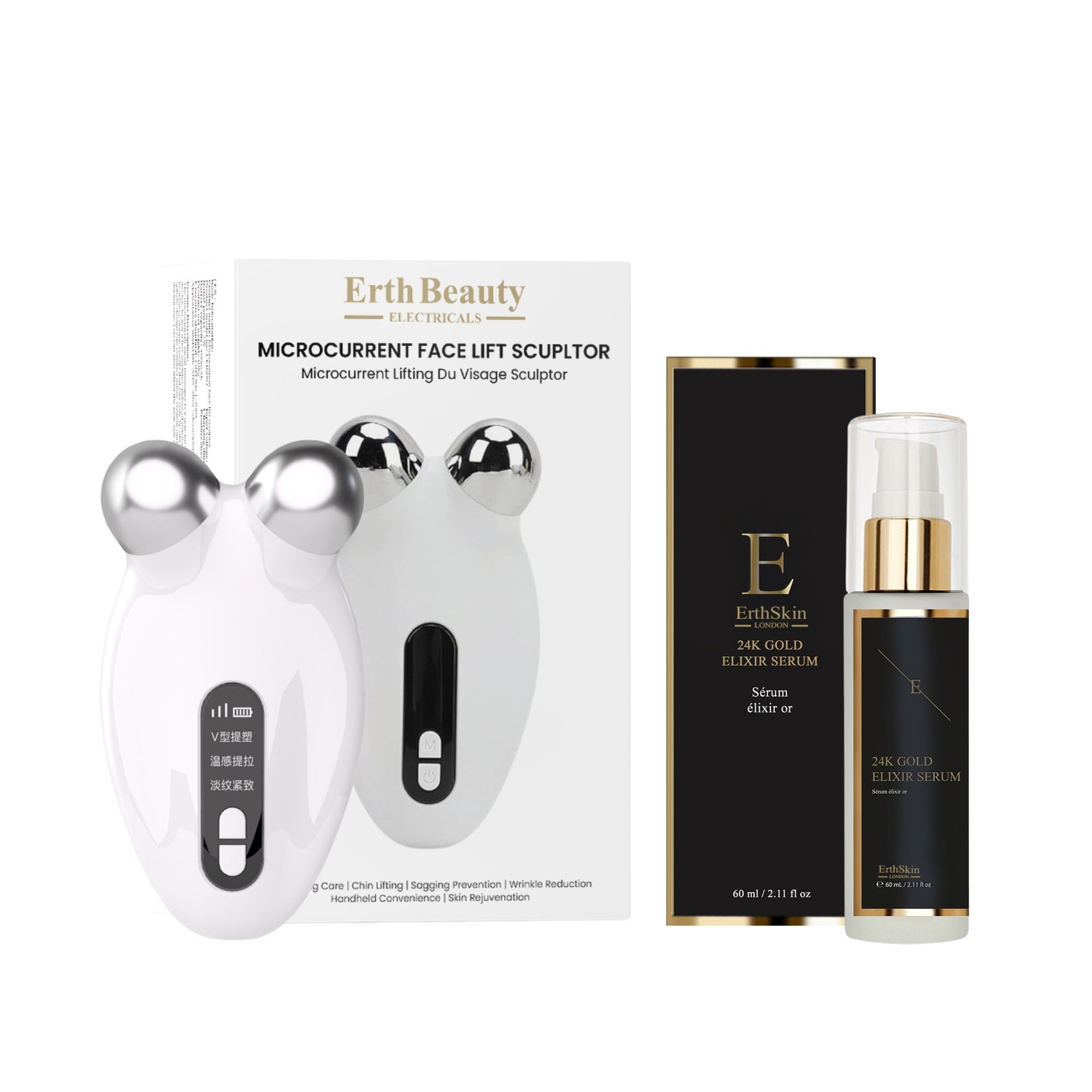 ErthSkin London Sculptor Microcorrente Duo Siero Oro 24K