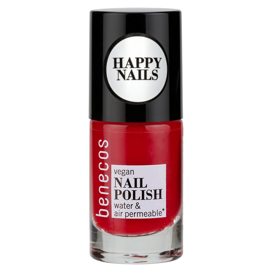 Benecos Nagellack in Vintage Rot. Vegane Formel, wasser- und luftdurchlässig.