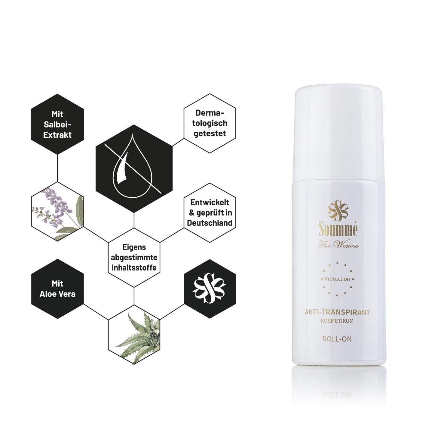Soummé Anti-Transpirant for Women - Gegen starkes Schwitzen, Roll-On