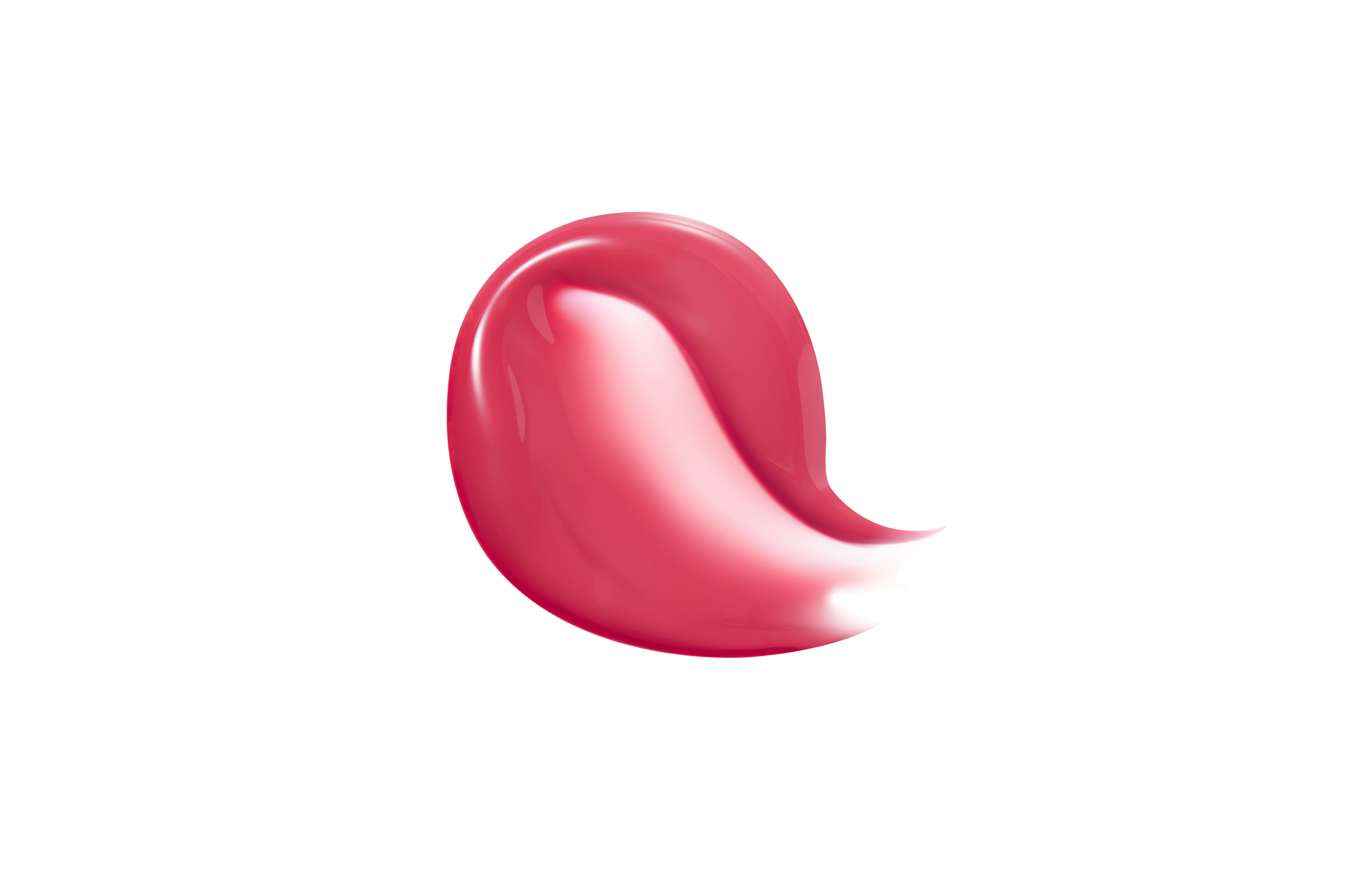 Pinkfarbener Farbklecks auf weißem Hintergrund. Glänzende Textur.