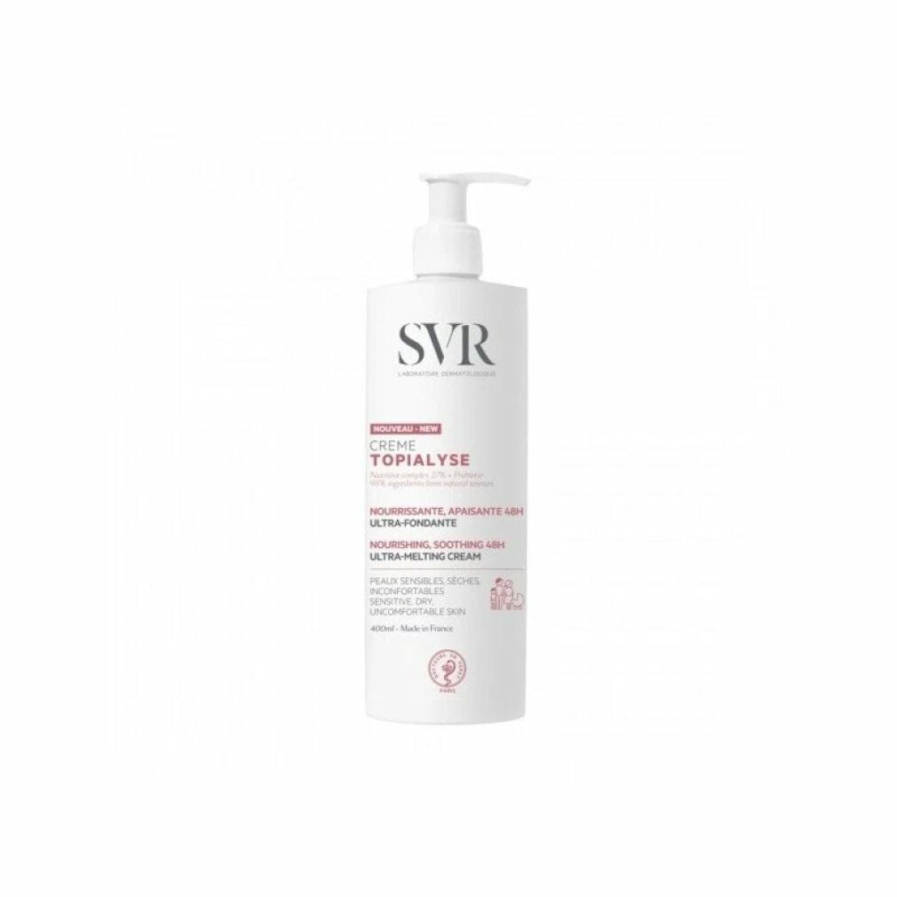 SVR Topialyse Creme Flakon mit Pumpspender, 400ml, Vorderansicht.