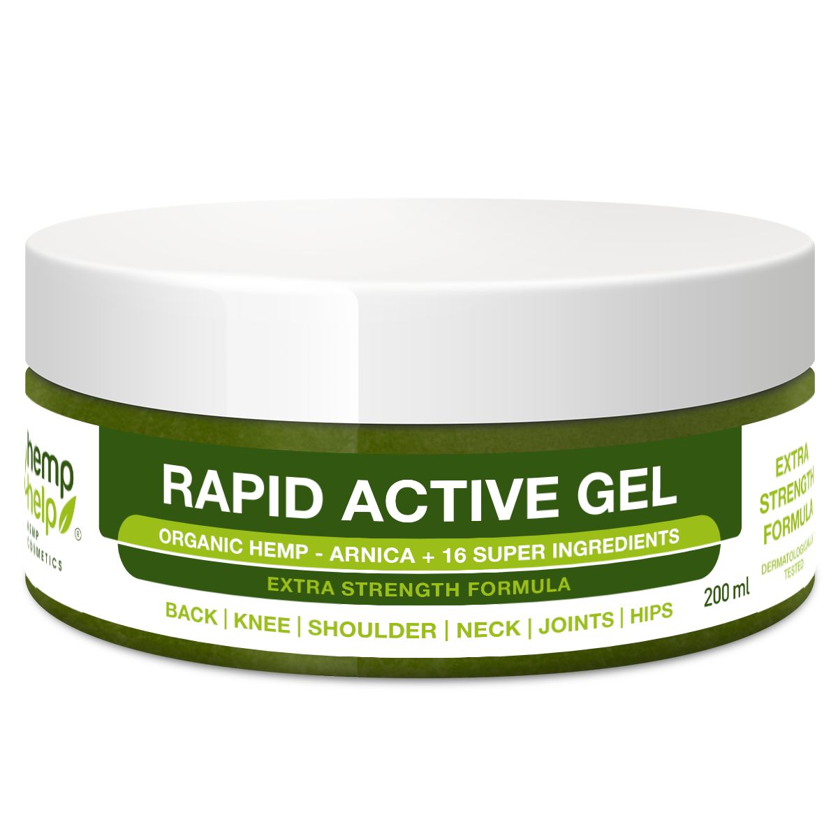 H4H Naturals® Hanf Rapid Active CBD Schmerzgel Linderung bei Knie, Gelenk, Nacken & Muskel 200 g Gel