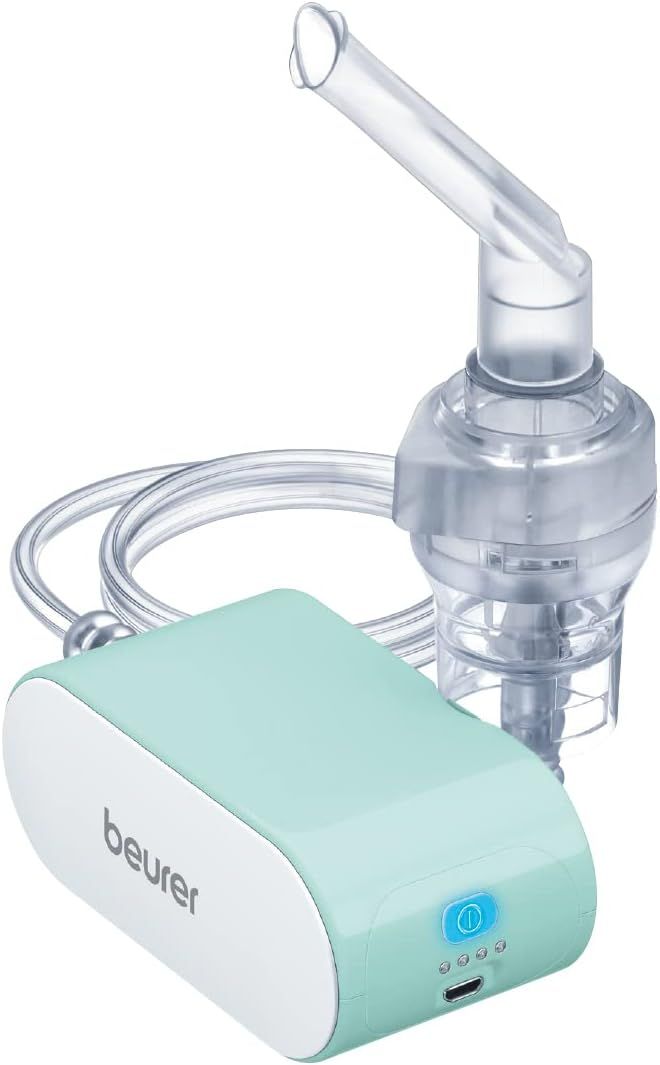 Beurer Inhalator, Inhaliergerät mit Akku zur Behandlung der oberen & unteren Atemwege