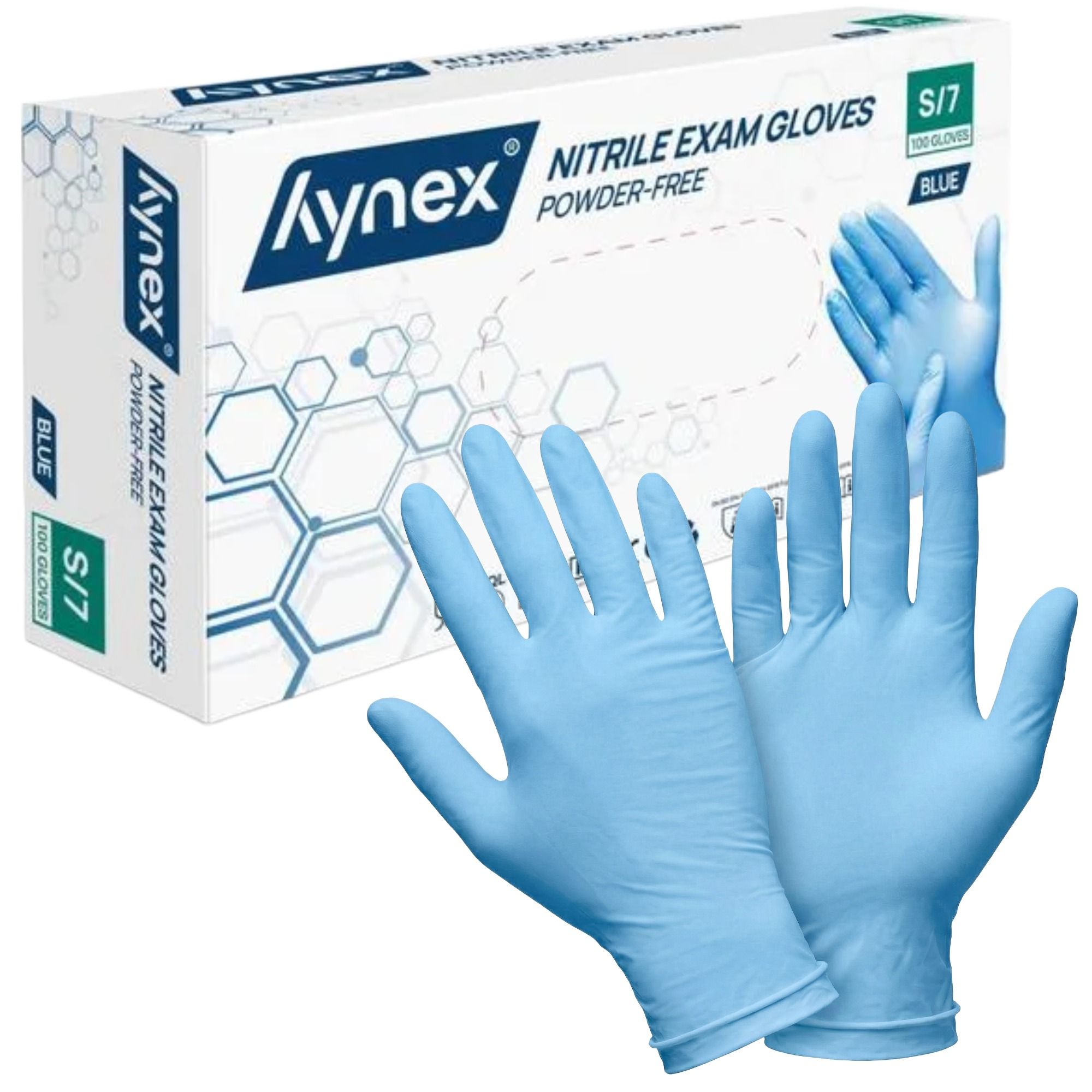 Hynex Nitrilhandschuhe blau puderfrei 3,5g Einweghandschuhe Größe S
