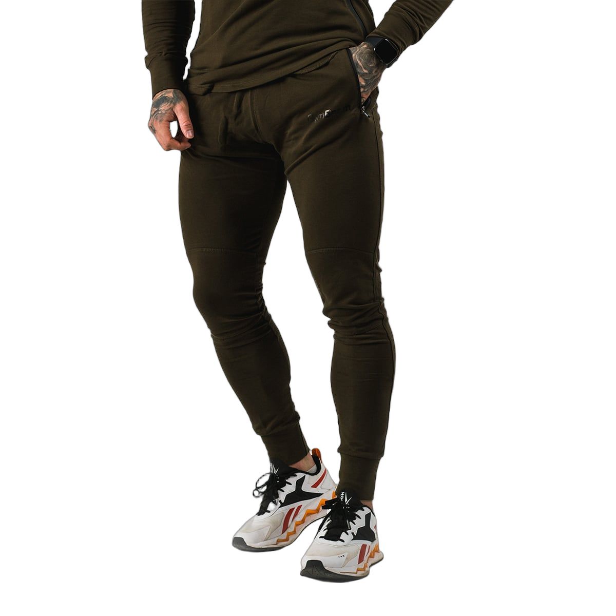 GymBeam Sweatpants Herren Slim mit Kordelzug und Taschen Military Green 1 St