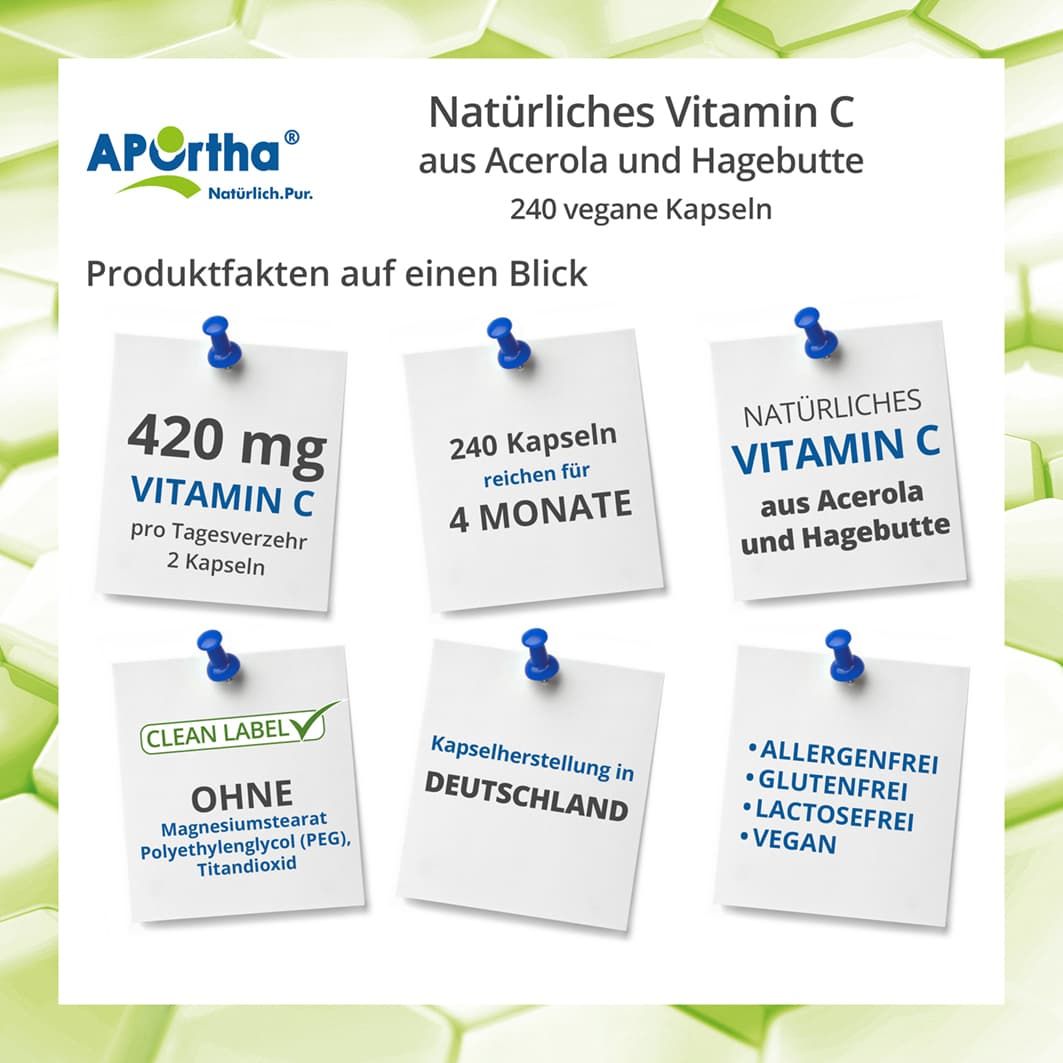 APOrtha® Natürliches Vitamin C Kapseln 240 St