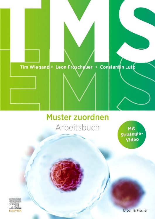 Buchcover mit grünem Hintergrund und weißer Schrift. Titel: Muster zuordnen. Autoren: Tim Wiegand, Leon Froschauer, Constantin Lutz. Verlag: Urban & Fischer, Elsevier.