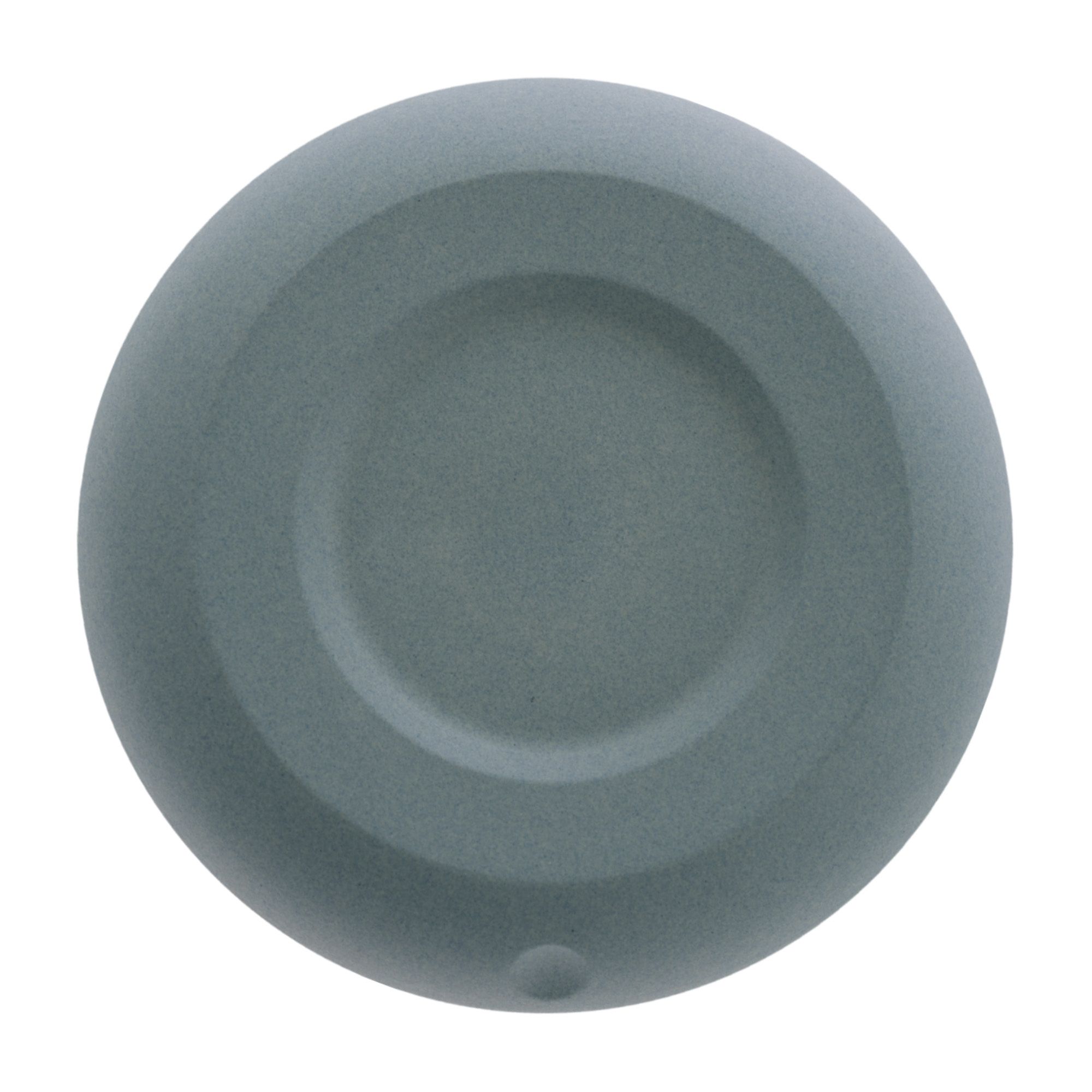 Graue, runde Basis für MAYU Water Swirl. Vertiefung in der Mitte. Kleine Aussparung an der Seite.