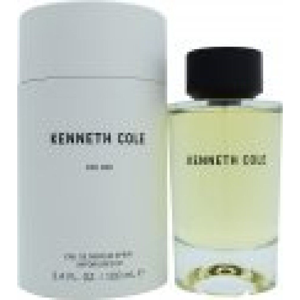 Kenneth Cole for Her Eau de Parfum Spray in einem zylindrischen Karton und einem Glasflakon mit schwarzem Verschluss.