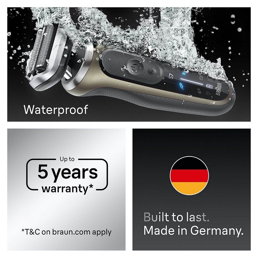 Braun Rasierer Series 7 72-C1200s wasserdicht. 5 Jahre Garantie. Hergestellt in Deutschland.