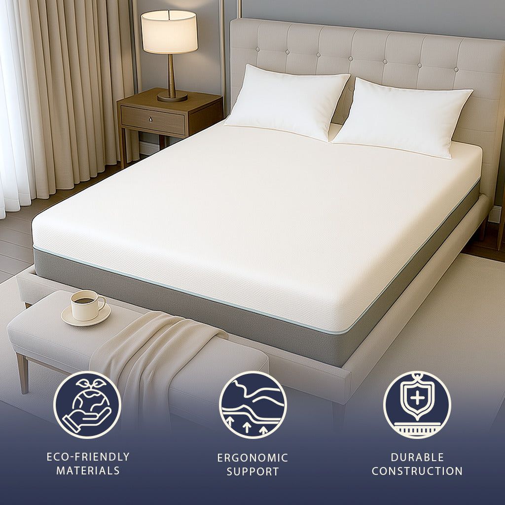 The White Stone Matratze 120x190 aus Memory Foam und Taschenfedern | Höhe 25 cm