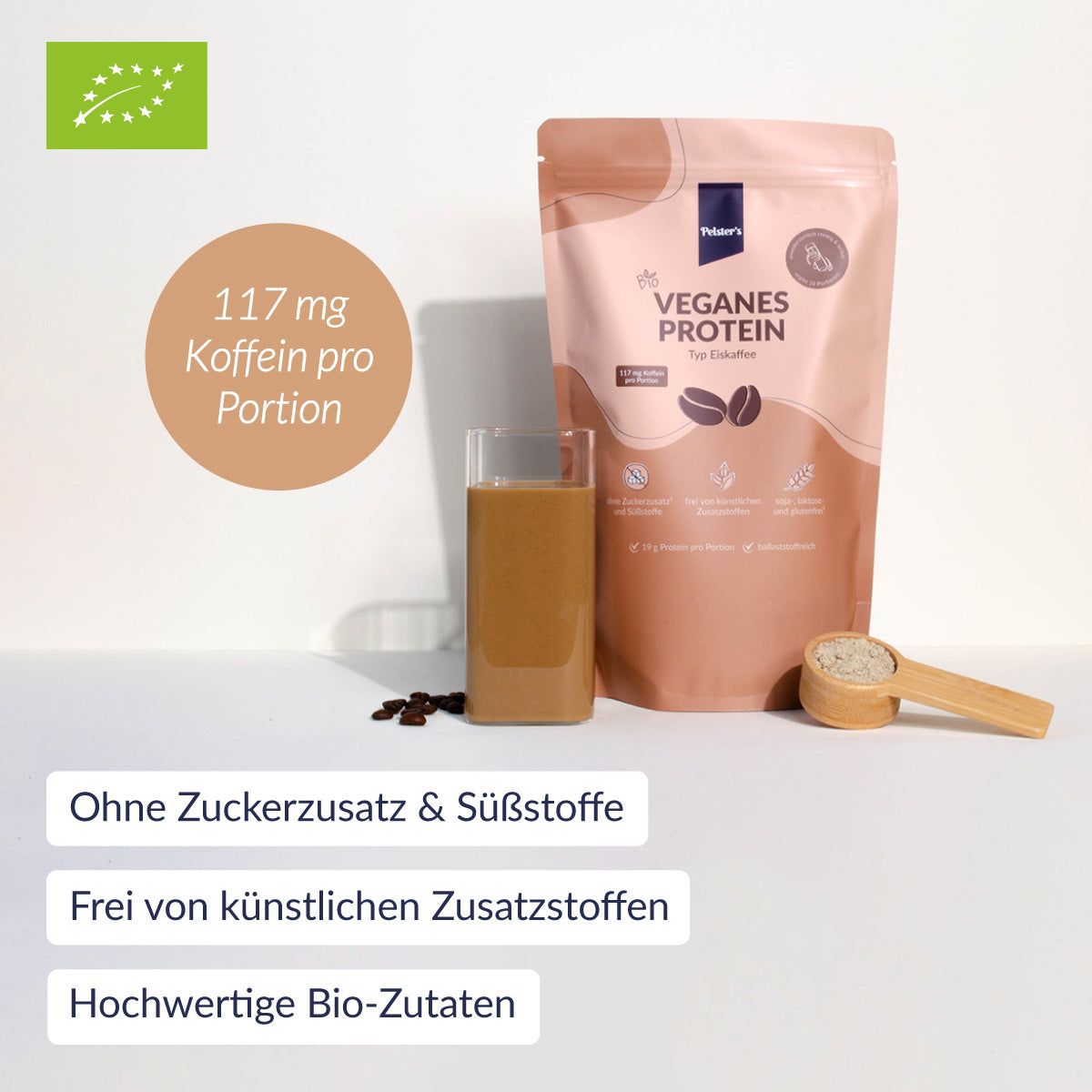 Pelster's Veganes Bio Proteinpulver Typ Eiskaffee