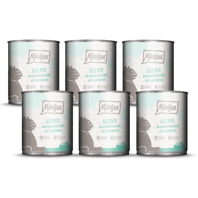 MjAMjAM - gute Pute an gedämpftem Kürbis 6x800 g Futter