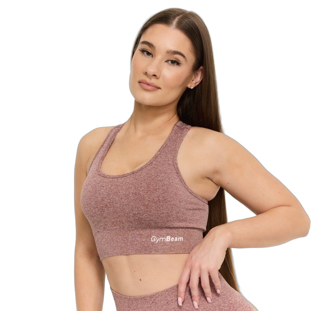 GymBeam Sport-BH für Frauen nahtlos mit breiten Trägern FLO Mauve 1 St