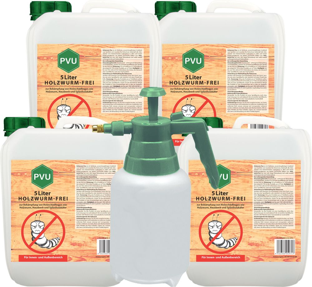 PVU Holzwurmspray mit 2L Drucksprüher