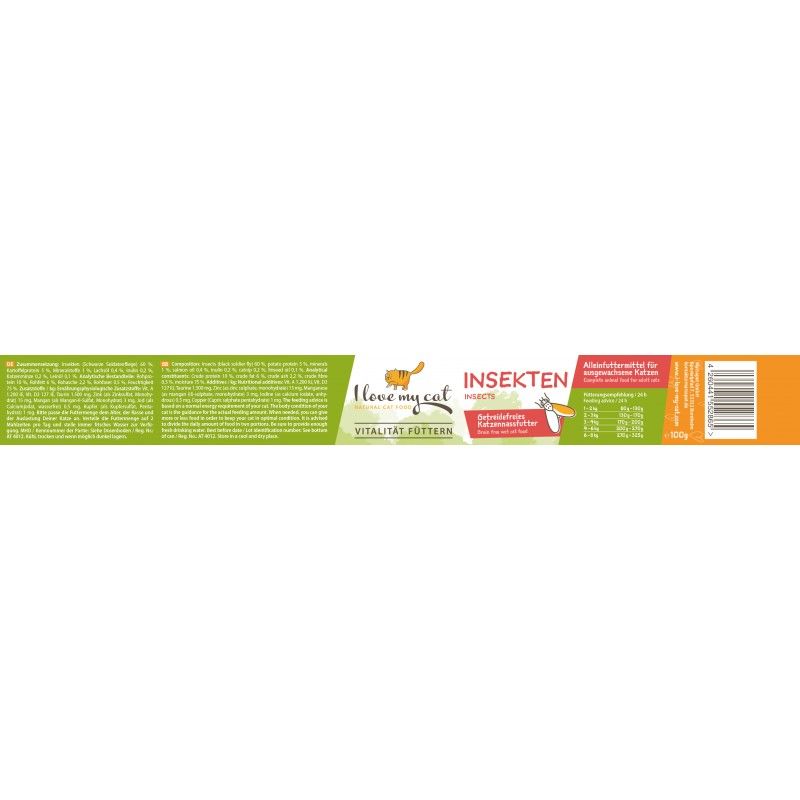 I love my cat Sparset für Katzen mit IBD - Nassfutter mit Insekten + Immun Pulver + Jutebeutel