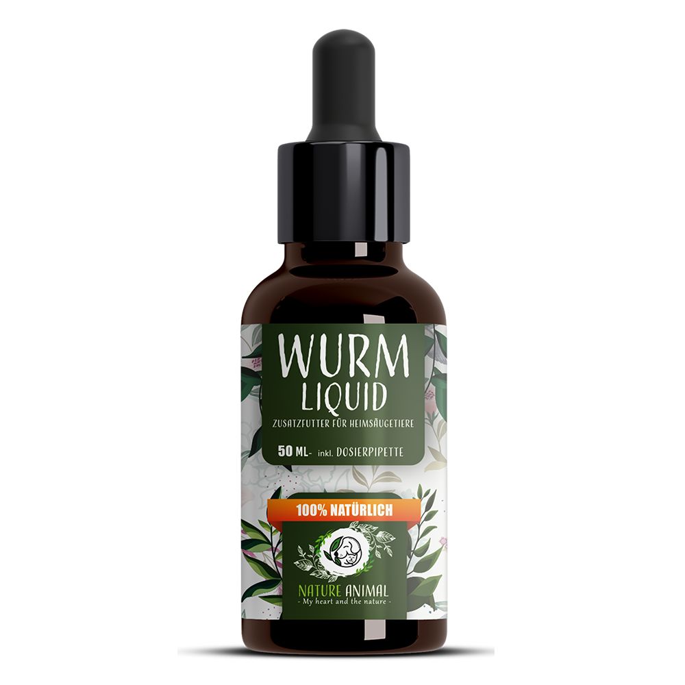 Nature Animal® Wurm Liquid 50ml | Futterzusatzmittel für Hunde & Katzen 1 St Öl