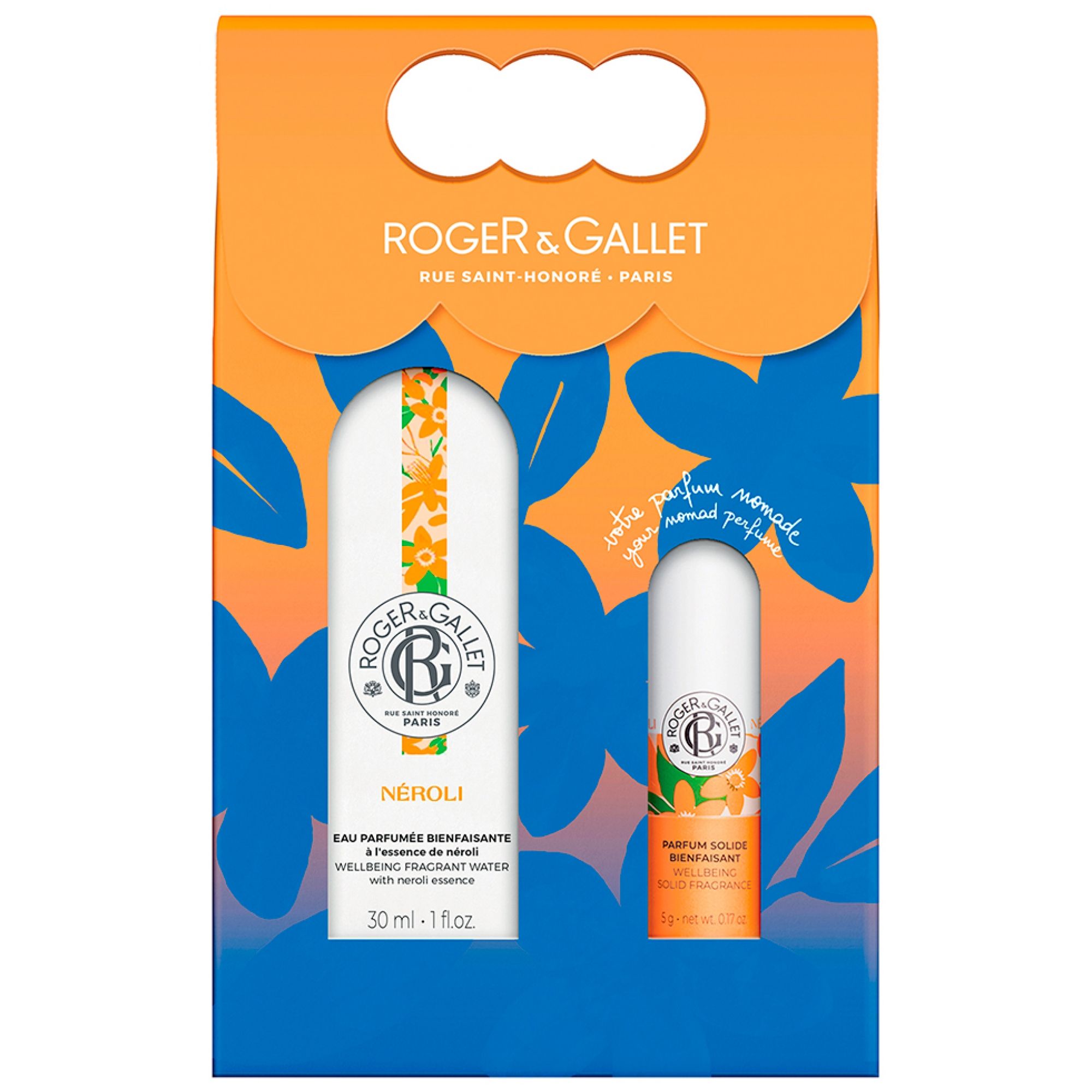 Roger & Gallet Néroli Eau Parfumée Bienfaisante 30 ml + Parfum Solide 5 g 12,6x4,2x19,5 cm