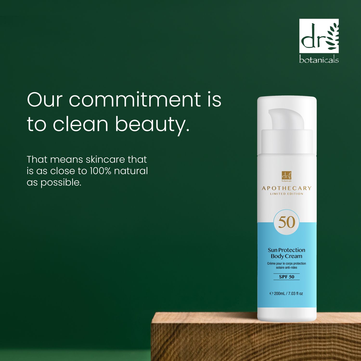 Dr Botanicals SPF 50 Body Cream 200ml