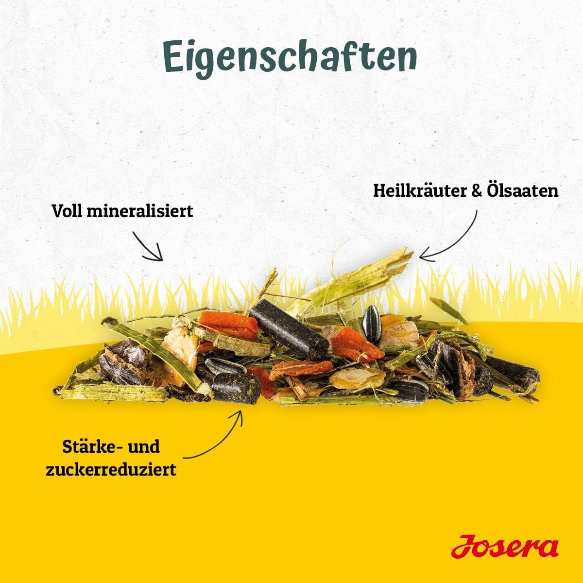 Josera Kraut & Rüben Struktur: Voll mineralisiert, Heilkräuter & Ölsamen, stärke- und zuckerreduziert.