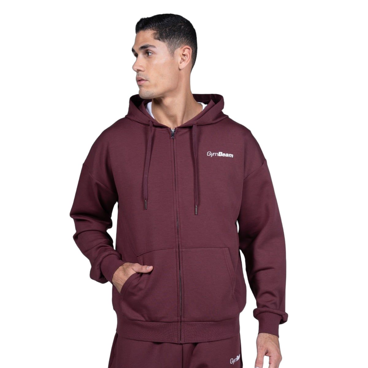 GymBeam Hoodie Herren Oversized mit Reißverschluss und Kapuze Relay Fig 1 St