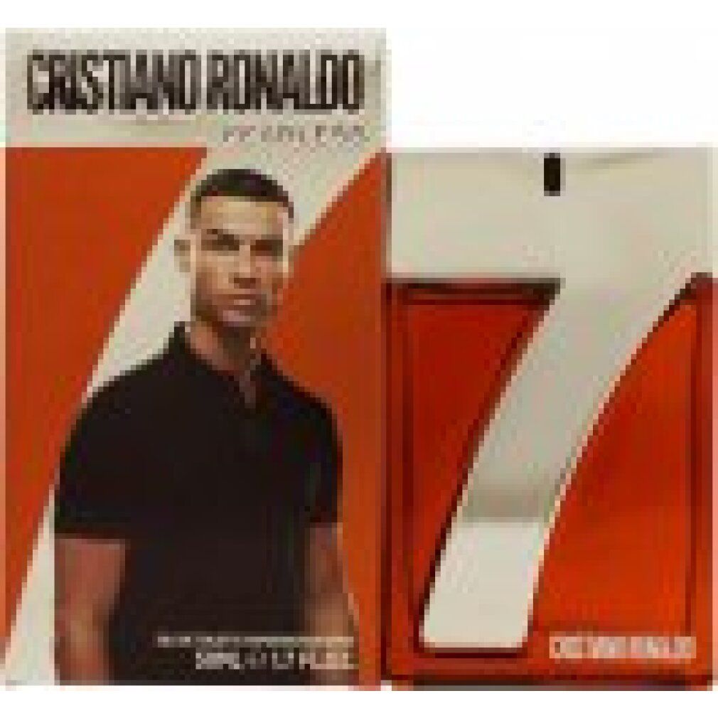Cristiano Ronaldo Fearless Eau de Toilette Set mit Flakon und Verpackung, die Cristiano Ronaldo zeigt.