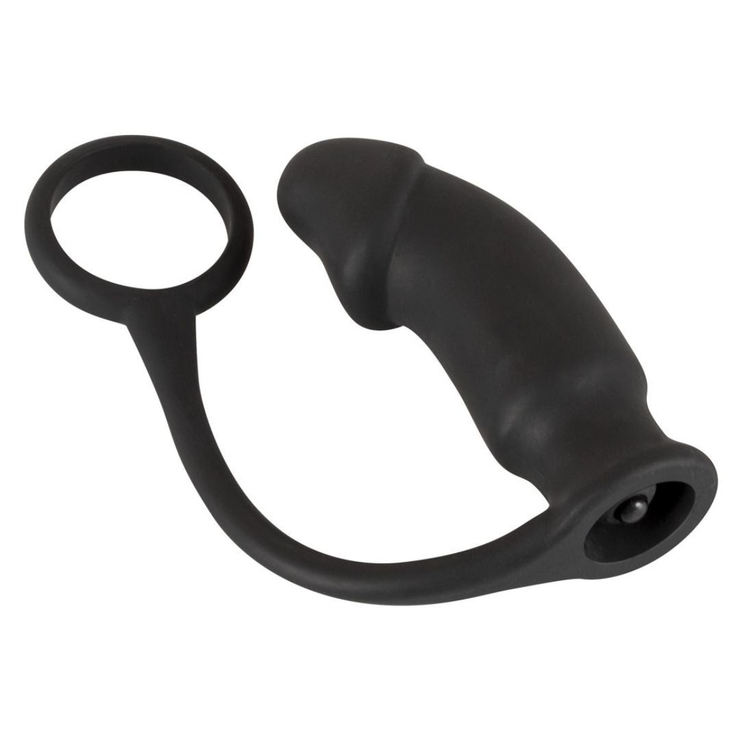 Vibro-Penisring 'Ring + Plug“ | Penis-/Hodenring mit Vibro-Analplug | Black Velvets