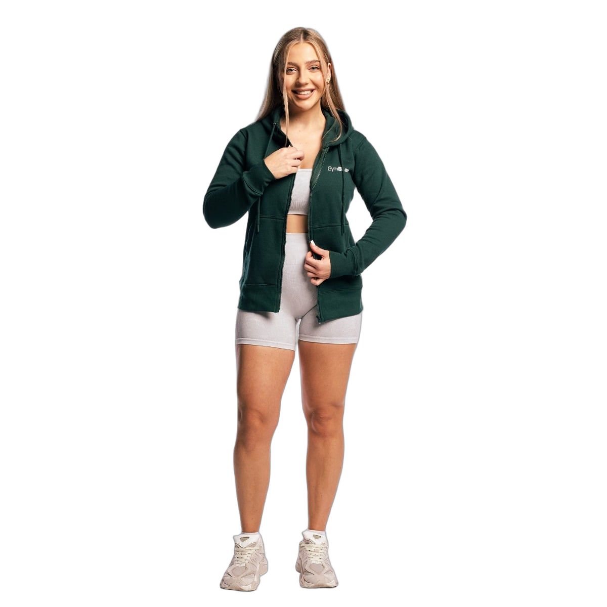 GymBeam Hoodie Damen regular mit Reißverschluss in Pine