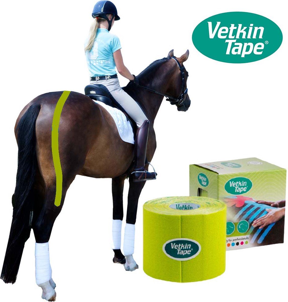 VetkinTape 6cm Lime, Kinesiotape für Pferde u.a. Tiere