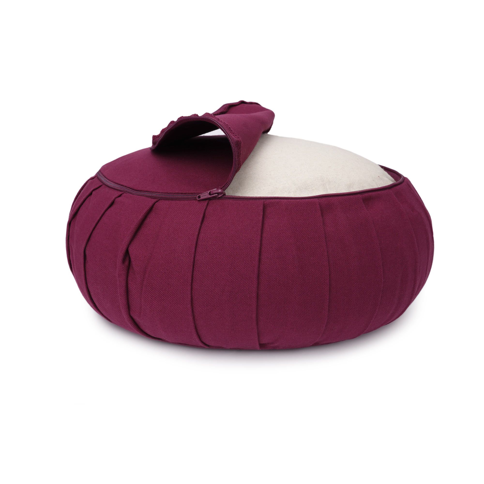 yogabox Meditationskissen / Yogakissen Zafu BASIC mit ZIP - aubergine - 31 x 31 x 15,0 cm