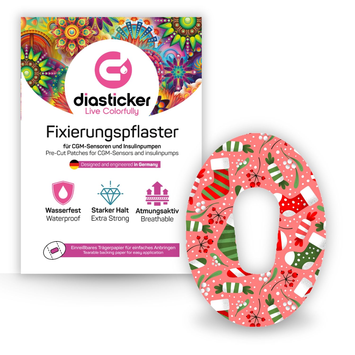 Diasticker® Dexcom G6 Fixiertapes "Holiday Cheer"
