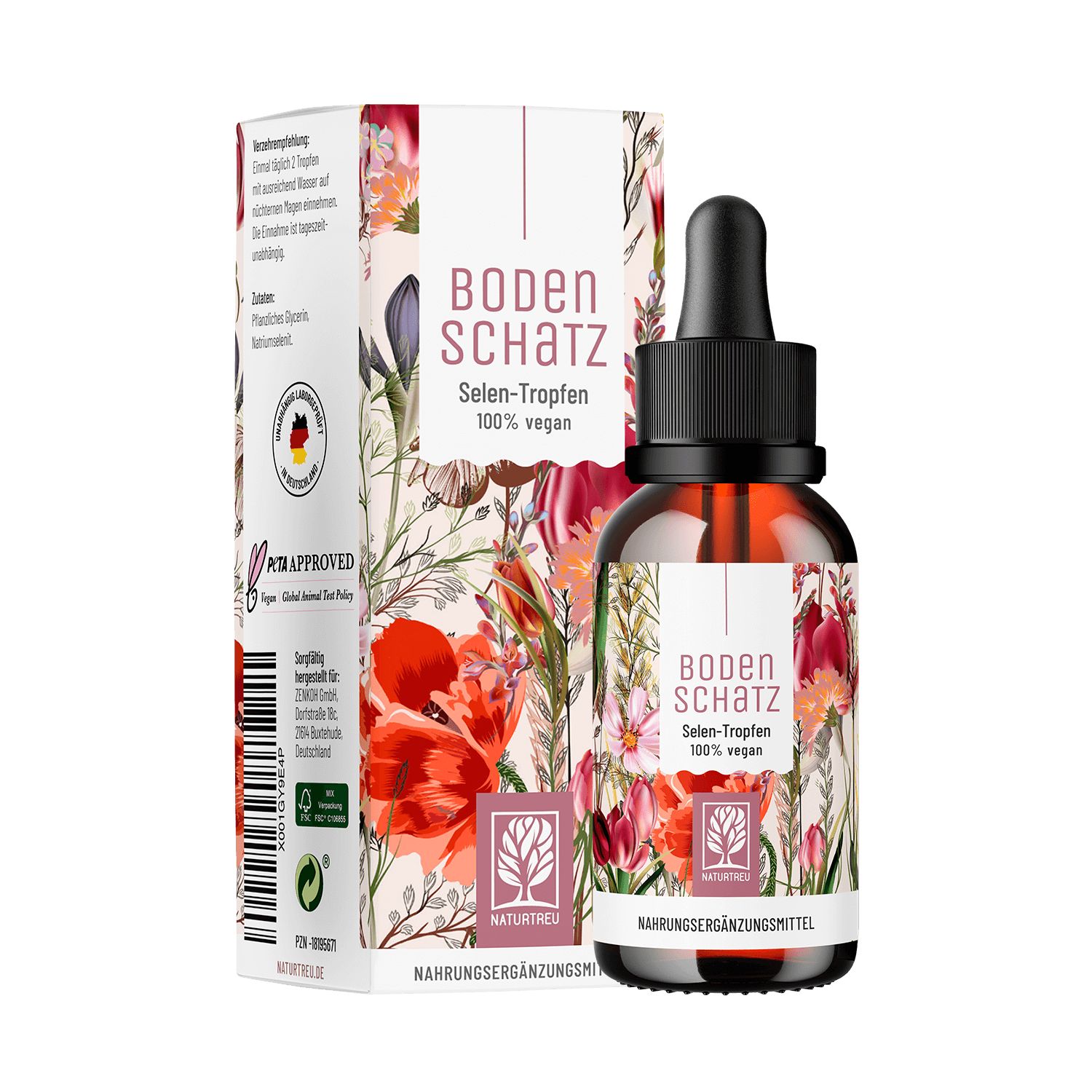 Selen Tropfen hochdosiert aus Natriumselenit ohne Zusatzstoffe - Bodenschatz - NATURTREU®