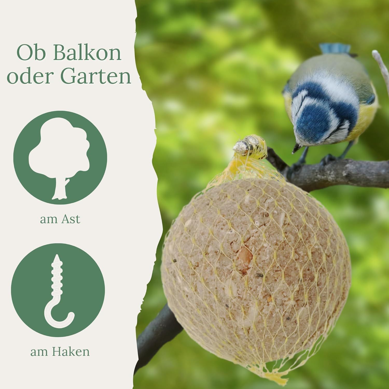 Orni Riesen Meisenknödel mit Insekten | Leckerer Insektenknödel mit Netz zum Aufhängen