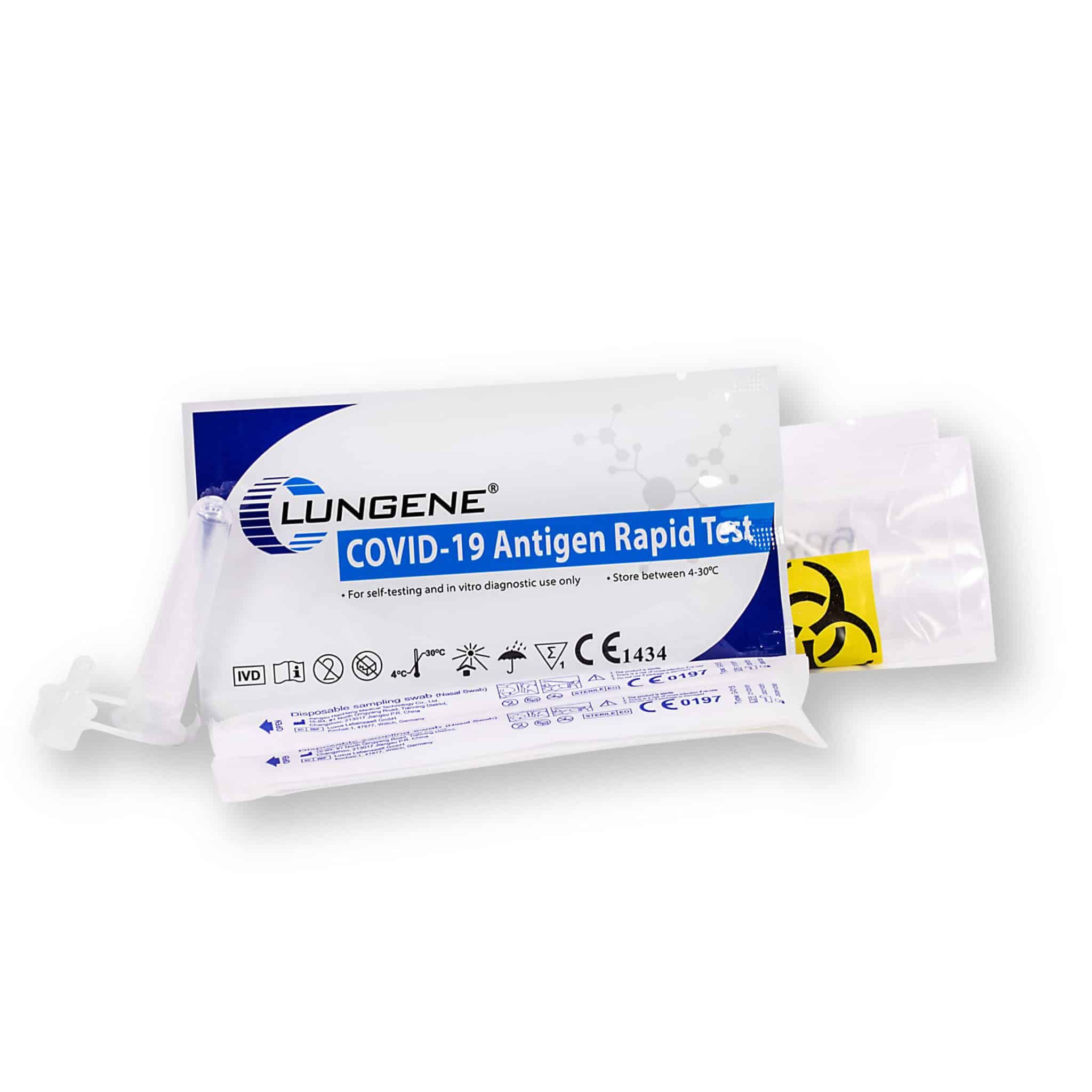 Clungene Covid-19 Corona Antigen Schnelltest 5er Pack | Gratis parahealth Tests 40 St