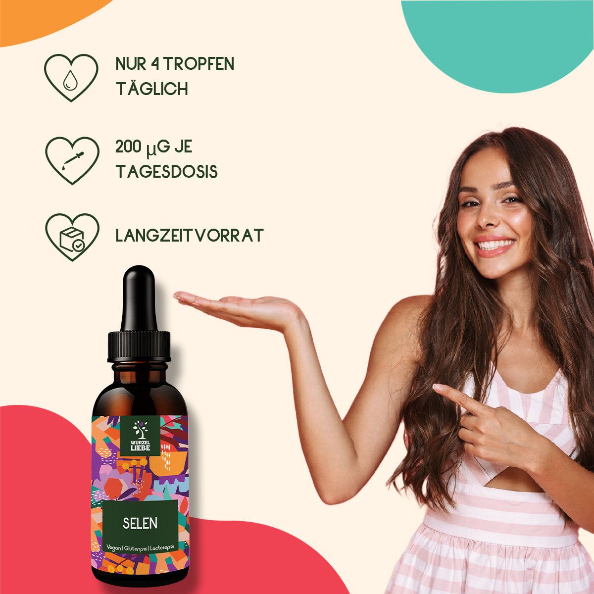 WURZELLIEBE® Selen Tropfen 200µg pro Tagesdosis - 50 ml