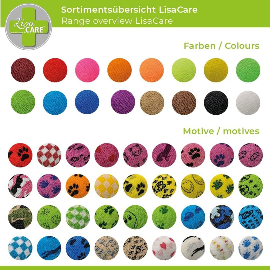 LisaCare Selbstklebendes Pfotenpflaster & Tierbandage - 5cmx4,5m