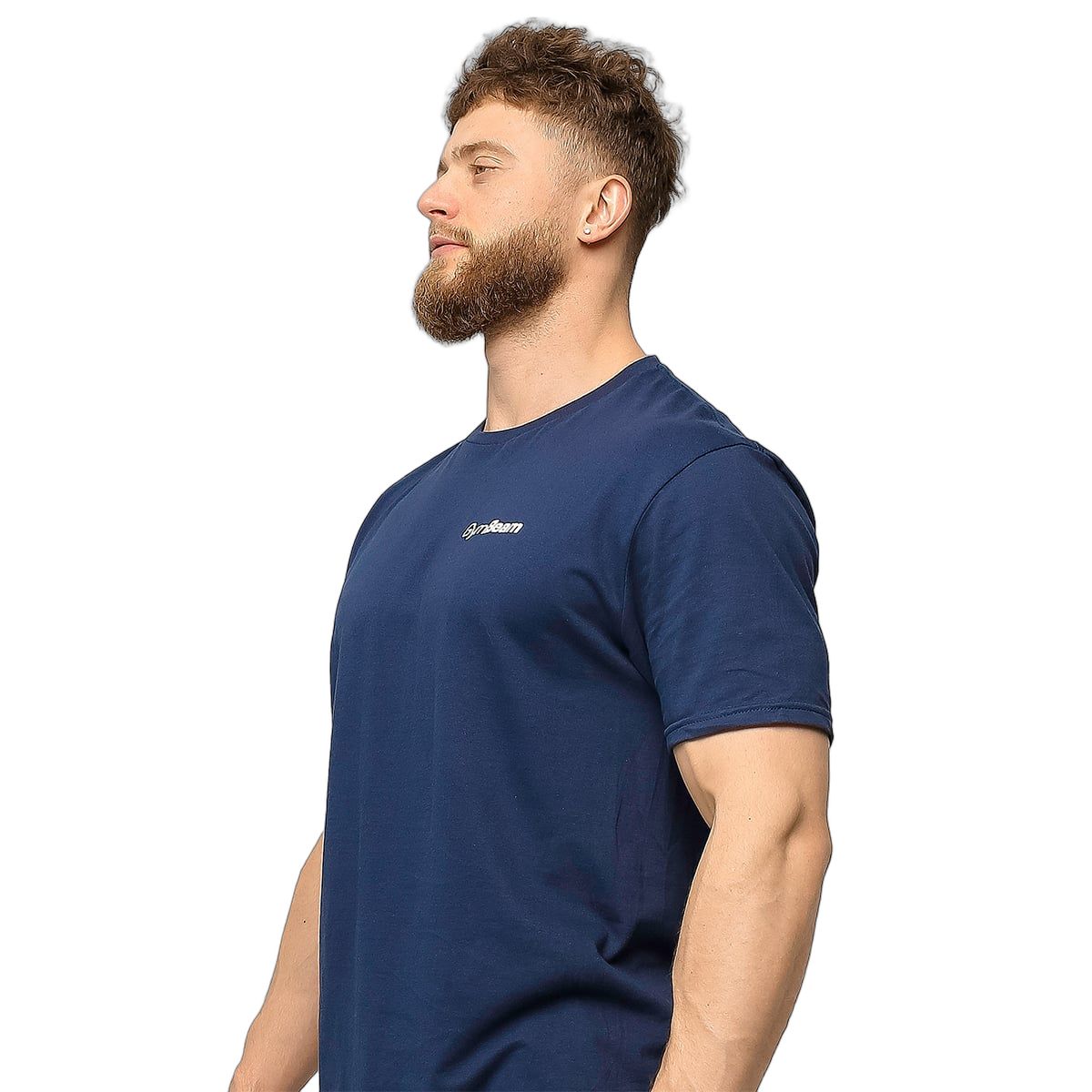 GymBeam T-Shirt Herren regular Kurzarm Marineblau Basic
