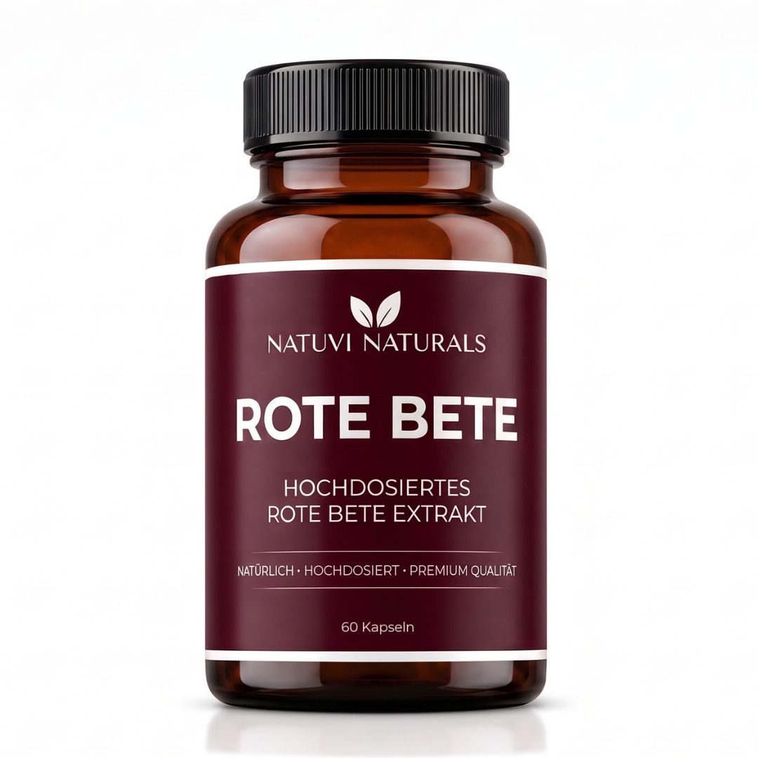 Natuvi Naturals Rote Bete Extrakt Kapseln – 10:1 mit Vitamin C 60 St