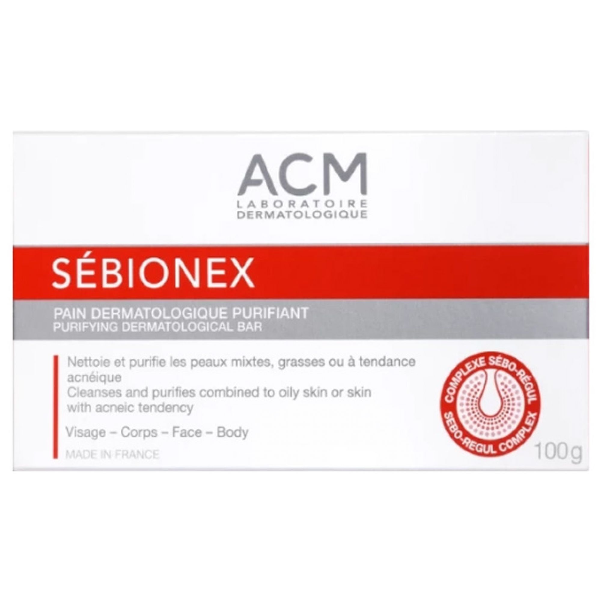 ACM Sébionex Laboratory Reinigender Dermatologischer Riegel 10x3,5x5,6 cm