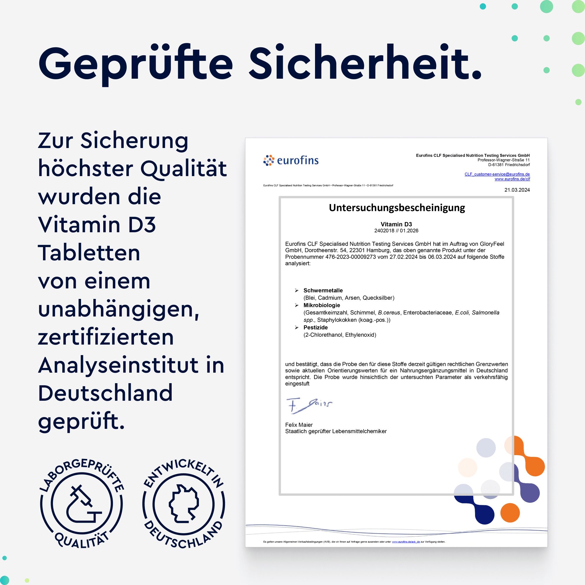gloryfeel® Vitamin D3 2000 I.E. - 400 Tabletten hochdosiert