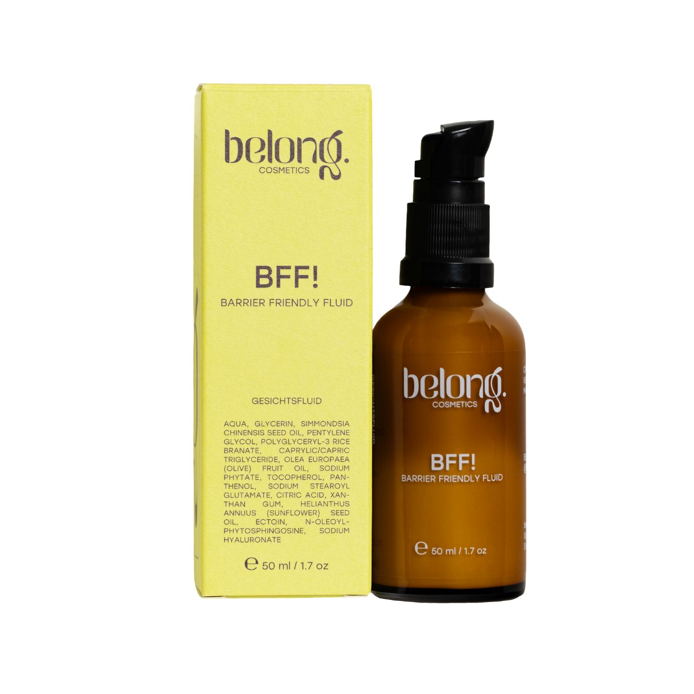 belong. cosmetics BFF Gesichtsfluid Tagescreme mit Ceramiden und Panthenol 50 ml Feuchtigkeitscreme