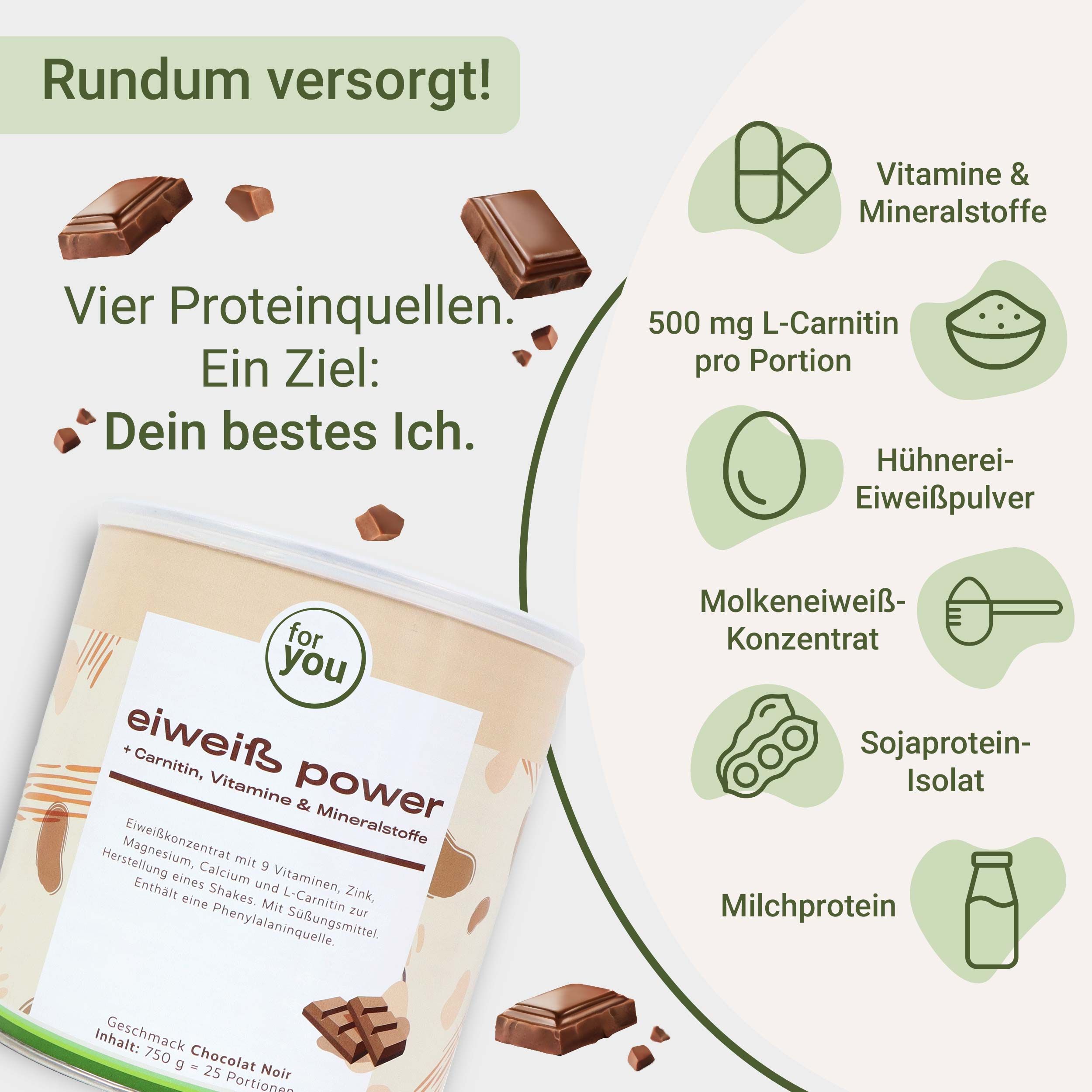 for you Eiweiß Power Schokolade Dreierpack