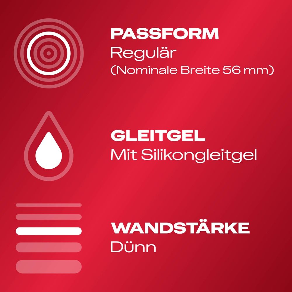 Durex Gefühlsecht Classic Kondom-Packung (8 Stück) mit einzeln verpacktem Kondom.