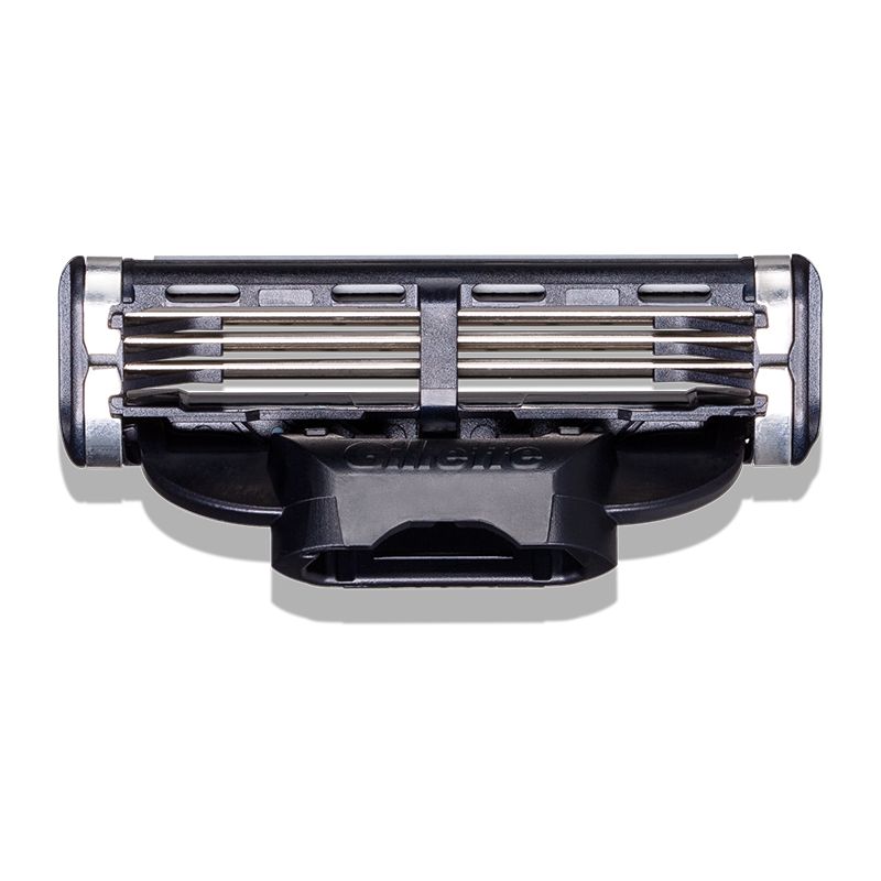 Ersatzklingen für Gillette MACH3 Rasierer. Drei Klingen. Schwarzer Kunststoff.