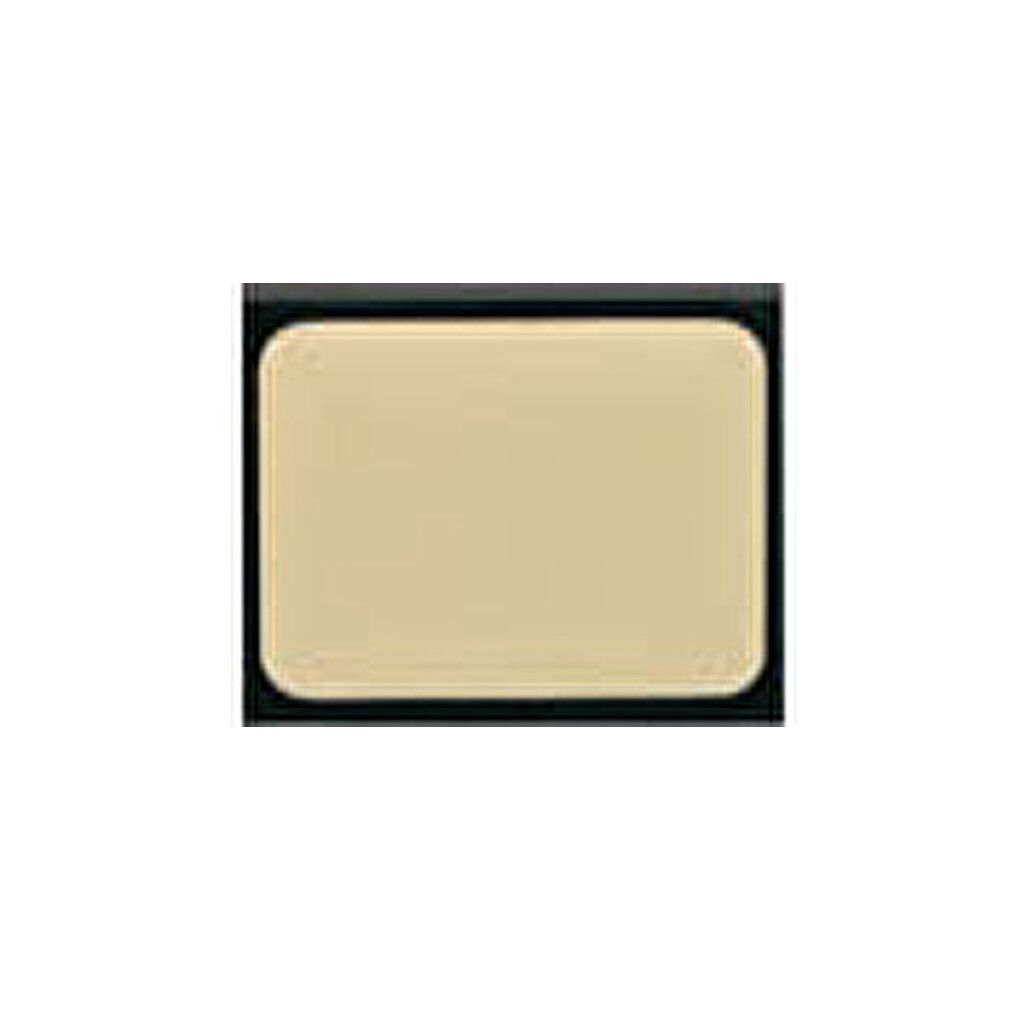 Beige Creme in schwarzem, rechteckigem Behälter. Creme-Oberfläche mit abgerundeten Ecken. Schwarzer Rahmen.