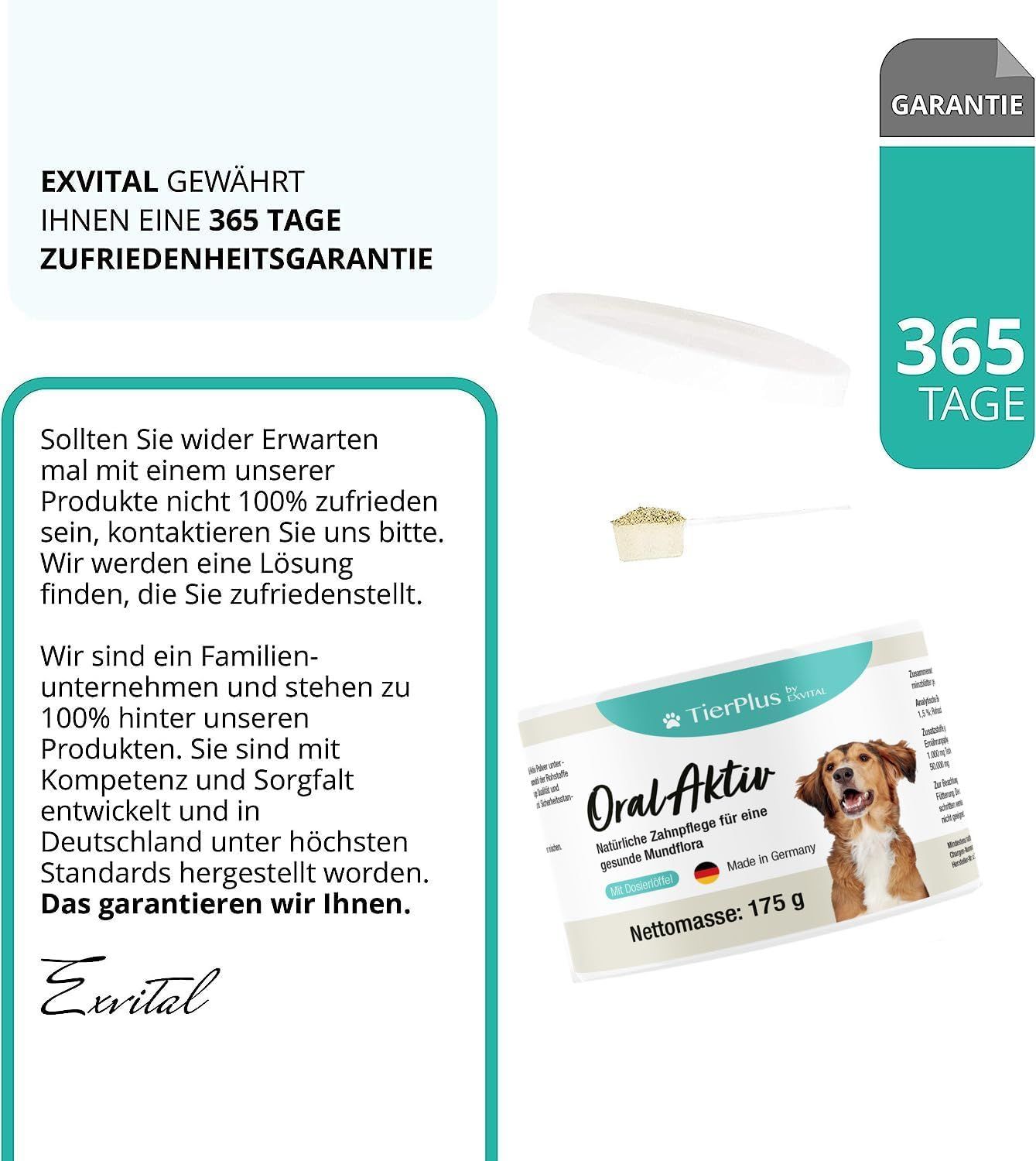 EXVital® Zahnpflege Pulver für Hunde, Oral Aktiv 175 g