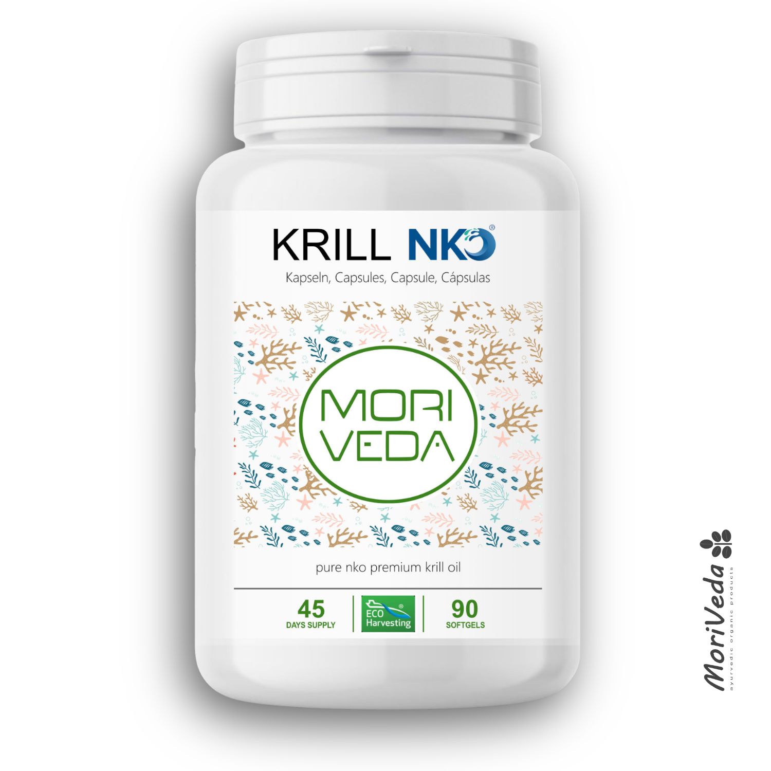 Moriveda Nko® Krillöl Softgels, Omega -3-6-9, Epa, Dha, Vitamin E 90 St magensaftresistente Weichkapseln
