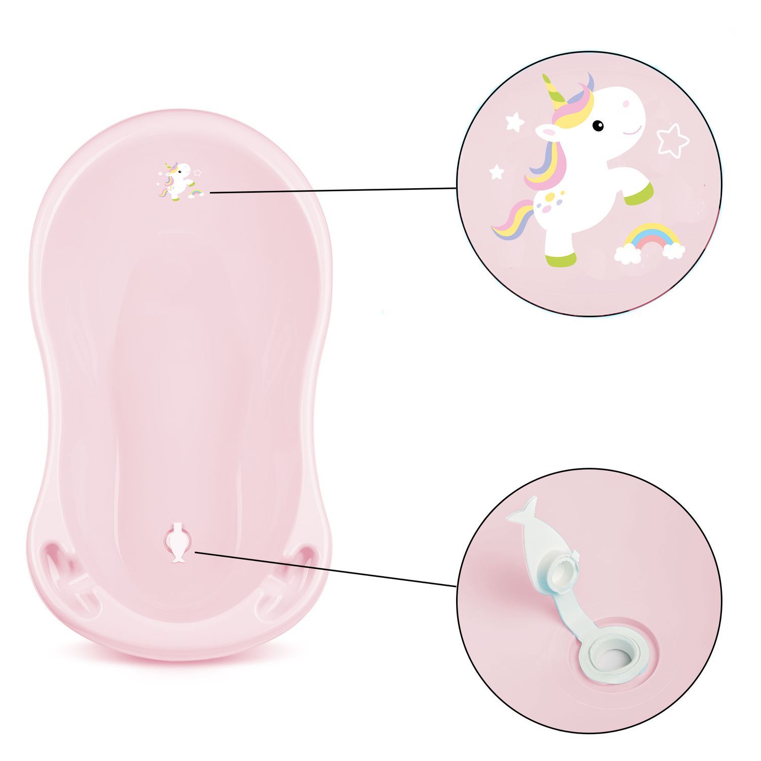 Babykajo Baby Badewanne mit Stöpsel. Baby Wanne 86cm